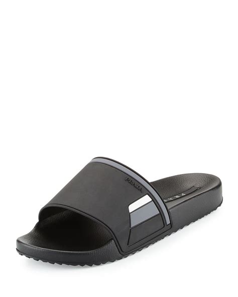 prada mens rubber slides|Prada men's sneakers black.